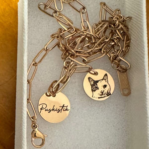 Personalized Pet Portrait Paperclip Necklace