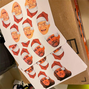 Personalized Christmas Hat Face Photo Sticker