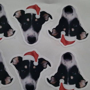 Personalized Christmas Hat Face Photo Sticker