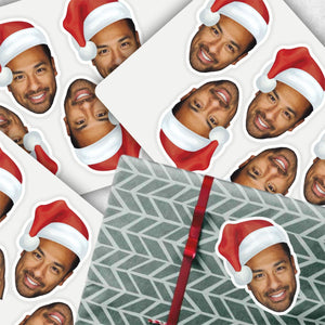 Personalized Christmas Hat Face Photo Sticker