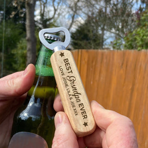 Best Dad/Grandpa Ever-Personalized Wooden Bottle Opener