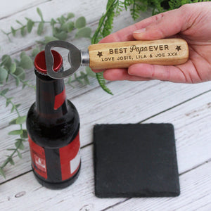 Best Dad/Grandpa Ever-Personalized Wooden Bottle Opener