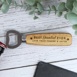 Best Dad/Grandpa Ever-Personalized Wooden Bottle Opener