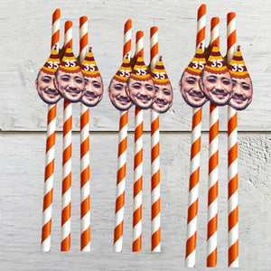 Personalized Pet Face Straws Party Decorations