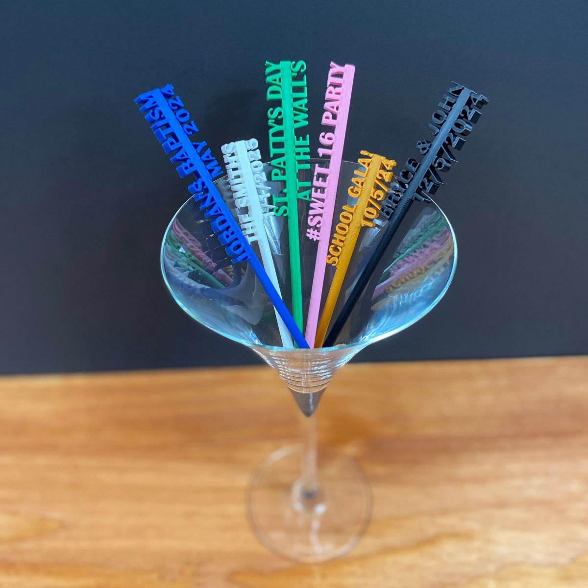 Personalized Colorful Drink Stirrers Party Decorations