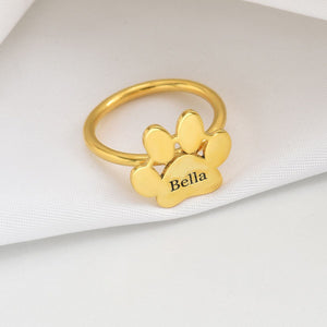 Personalized Gift For Pet Lovers Paw Print Ring