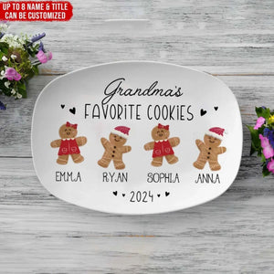 Grandma's Favorite Cookies Personalized Christmas Platter