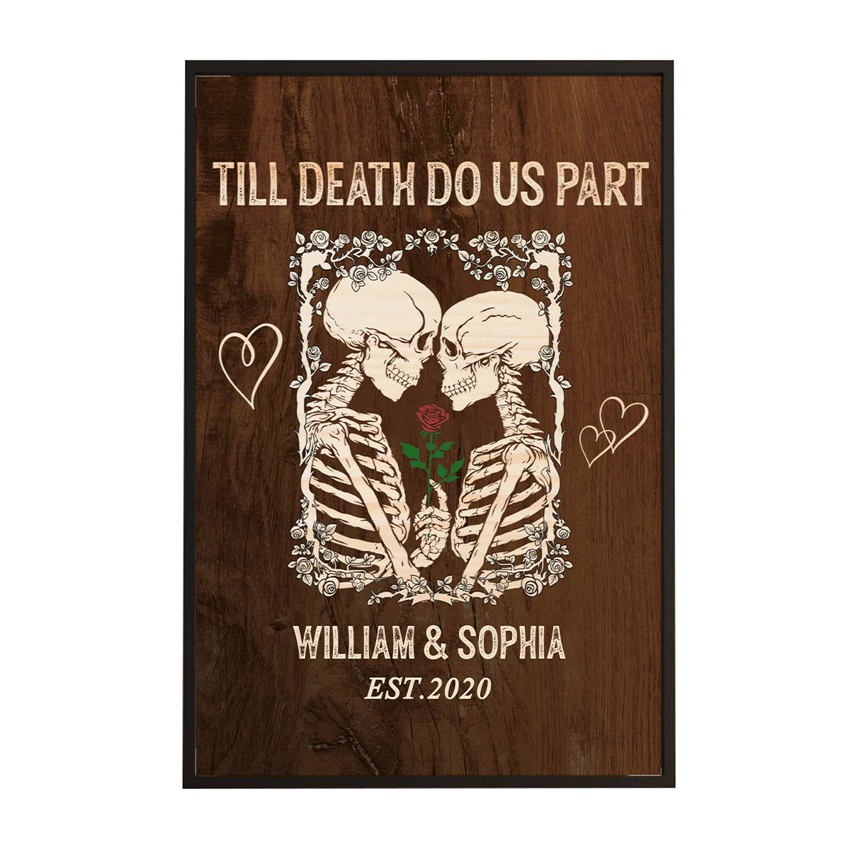 Till Death Do Us Part Personalized Skeleton Couple Poster