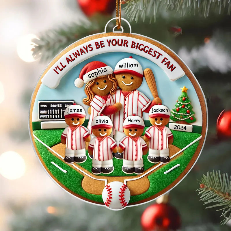 Baseball Cookie Always Your Biggest Fan Personalized Acrylic Ornament