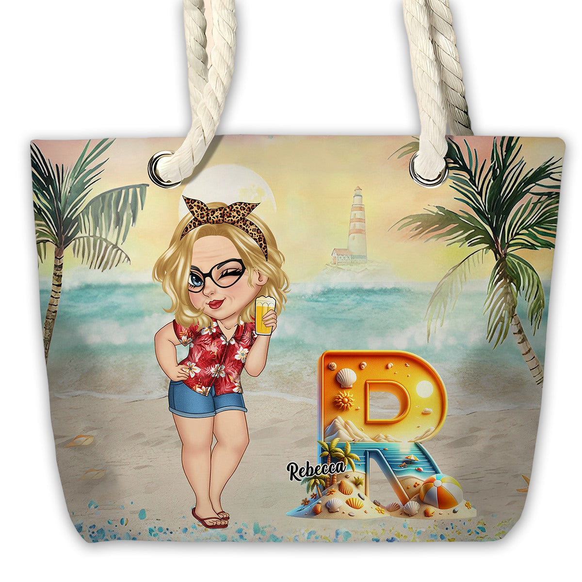 Summer Is Calling Beach Vacation Monogram - Personalized Beach Bag