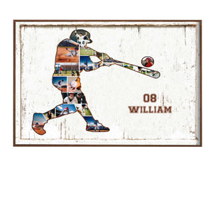 Personalized Baseball Photo Collage Poster