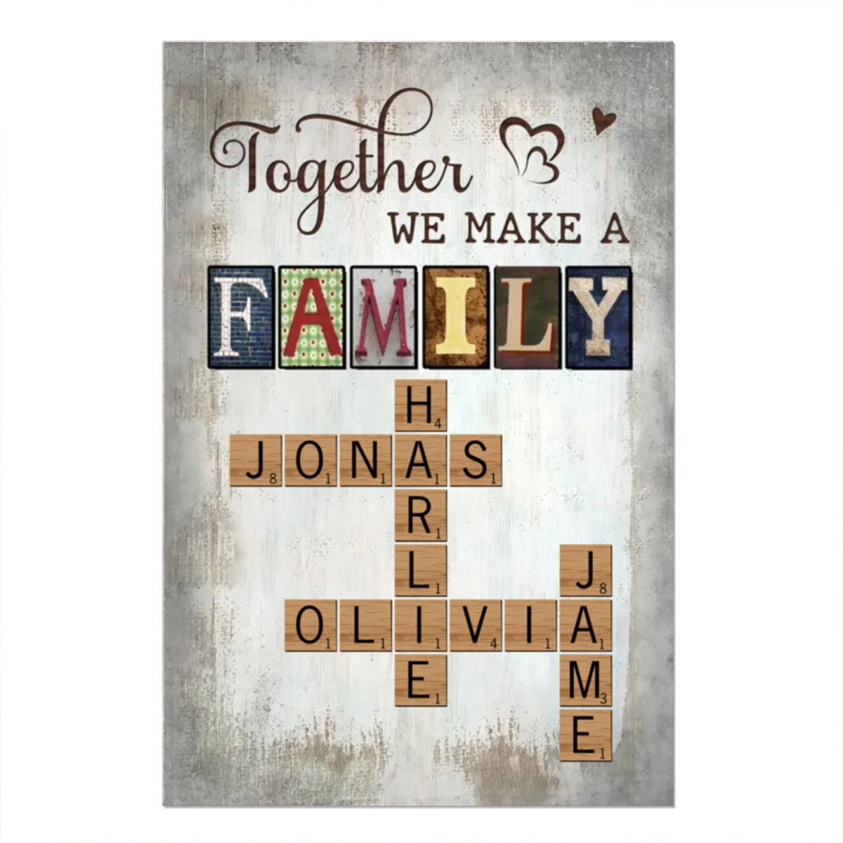 Personalized Together We Make a Family Crossword Art Poster