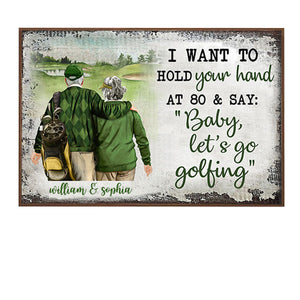 Personalized Golf Couple Want To Hold Your Hand Poster