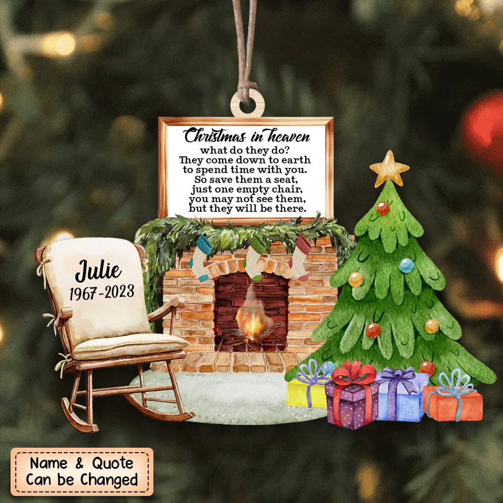 Personalized Thinking Of You Christmas In Heaven Memorial Ornament