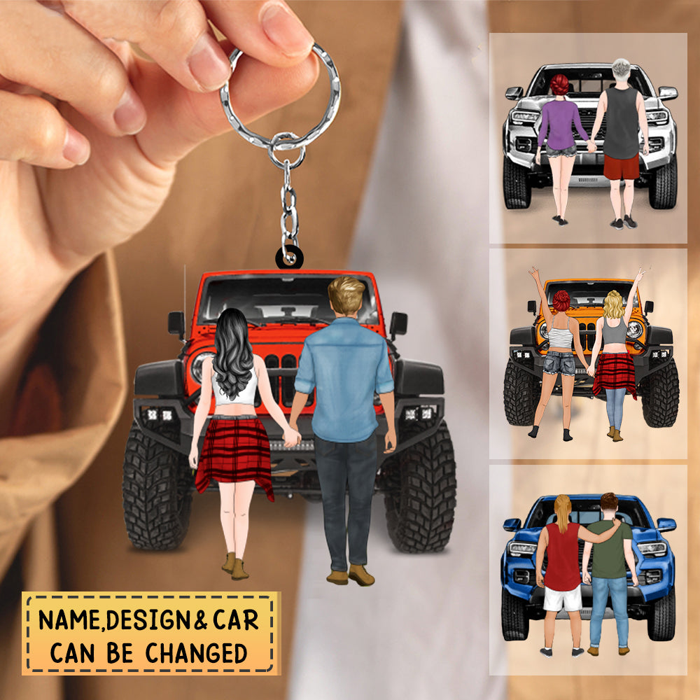 Personalized Couple Holding Hands Acrylic Keychain-Gift For Car Lovers